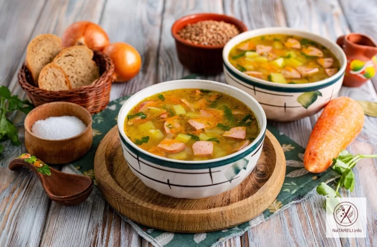 Soup with buckwheat and sausages